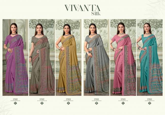 Vivanta Silk 37 By Ruchi Crepe Silk Printed Saree Wholesale Price In Surat